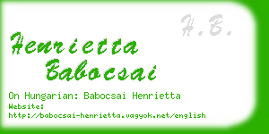 henrietta babocsai business card